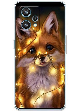 Чохол силіконовий з картинкою на realme 9 pro plus (новорічний, лисичка)