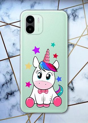 Прозрачный чехол на xiaomi redmi a1 единорог (принт 102)