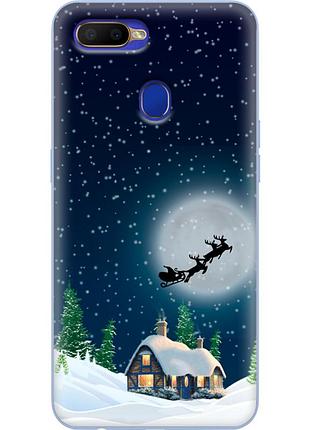 Чехол силиконовый с картинкой на oppo a5s (новогодний)