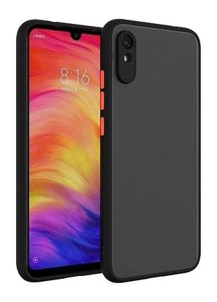 Матовый чехол soft touch для xiaomi redmi 9а черный