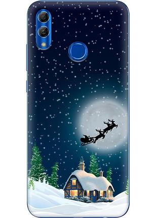 Чехол силиконовый с картинкой на huawei p smart 2019 (новогодний)
