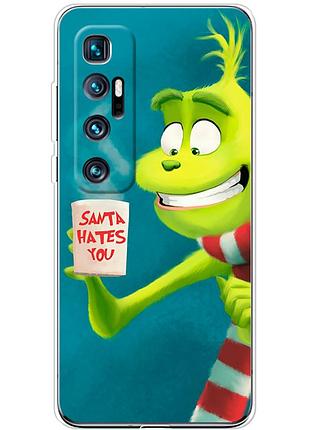 Чехол силиконовый с картинкой на xiaomi mi 10 ultra (новогодний, гринч)