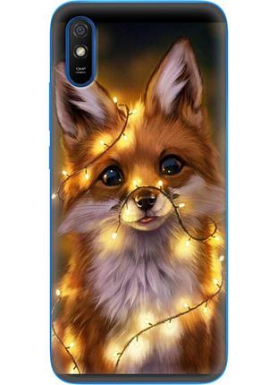 Чехол силиконовый с картинкой на xiaomi redmi 9a (новогодний, лисичка)