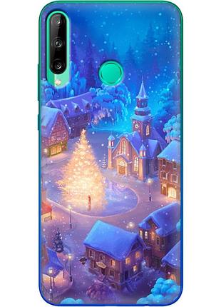 Чехол силиконовый с картинкой на huawei p40 lite e (новогодний)