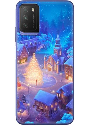 Чехол силиконовый с картинкой на xiaomi poco m3 (новогодний)