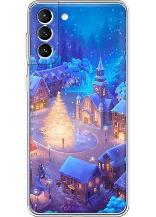 Чехол силиконовый с картинкой на samsung galaxy s22 (s901) (новогодний)
