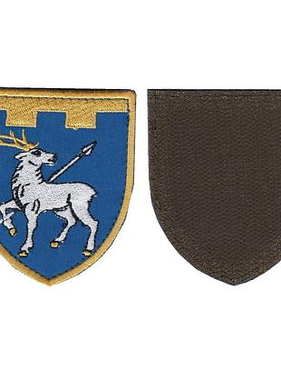 Шеврон военный / армейский, 123 обртро , на липучке, на синем, всу. 7 см * 8 см
