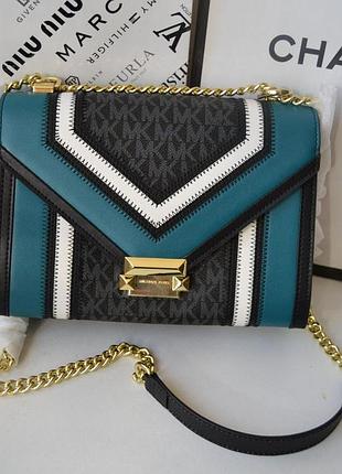 Женская сумка michael kors майкл корс черная, сумка на плечо, кросс боди, брендовые сумки, сумка на цепочке синий