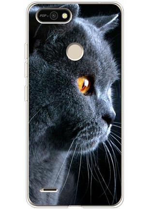 Чехол силиконовый с картинкой на tecno pop 2f (британский кот)
