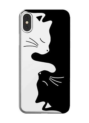 Прозорий чохол на iphone x / xs котики (принт 118)