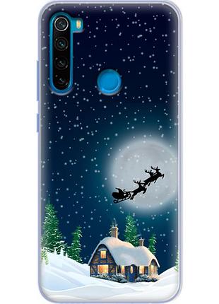 Чехол силиконовый с картинкой на xiaomi redmi note 8 (новогодний)
