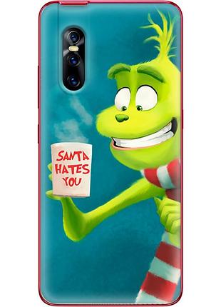 Чехол силиконовый с картинкой на vivo v15 pro (новогодний, гринч)