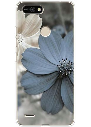 Чехол силиконовый с картинкой на tecno pop 2f (цветок гербера)