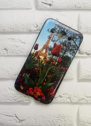 Силиконовый чехол с рисунком для huawei y3 2017 тюльпаны