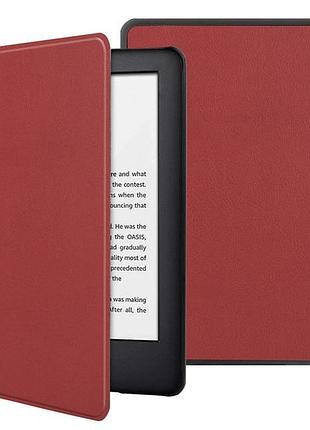 Чохол обкладинка з шкіряною текстурою.для kindle paperwhite 11 (m2l3ek) бордовий