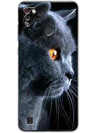 Чехол силиконовый с картинкой на tecno pop 4 pro (британский кот)