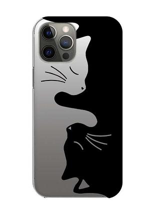 Прозрачный чехол на iphone 12 pro max кошечки (принт 118)