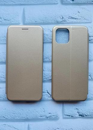 Чехол-книжка на samsung galaxy a03 a035 золотой