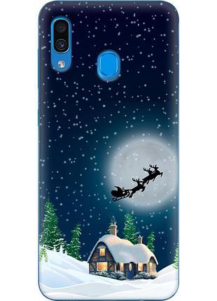 Чехол силиконовый с картинкой на samsung galaxy a30 (a305) (новогодний)
