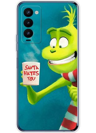Чохол силіконовий з картинкою на tecno camon 18 (новорічний, грінч)