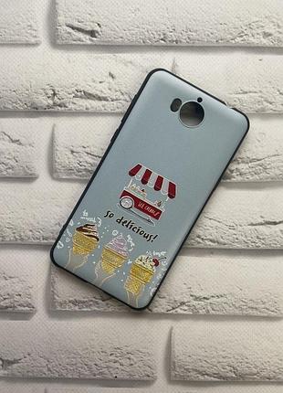 Силиконовый матовый чехол с принтом для huawei y5 2017 фургончик с мороженым