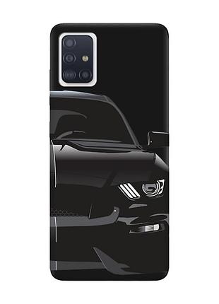 Матовий чохол з чорними боками на samsung galaxy a71/a715 авто чорне (принт 232)