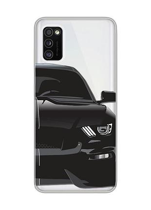 Прозрачный чехол на samsung galaxy a41 авто чёрное (принт 232)
