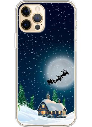 Чехол силиконовый с картинкой на iphone 12 pro max (новогодний)