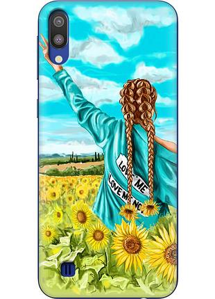 Чехол силиконовый с картинкой на samsung galaxy m10 (m105) (патриотический, девушка украинка)