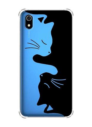 Чохол з потовщеними кутами для xiaomi redmi 7a котики (принт 118)