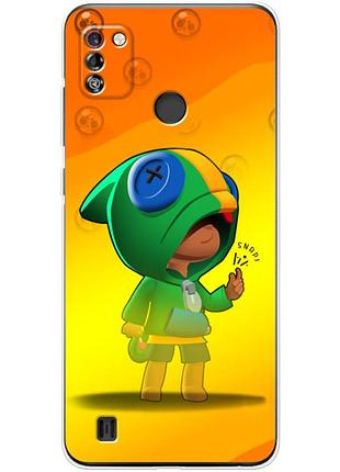 Чехол силиконовый с картинкой на tecno pop 4 pro (бравл старс, brawl stars)