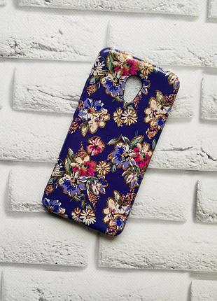 Силиконовый чехол с рисунком для xiaomi redmi note 6 pro цветы на фиолетовом