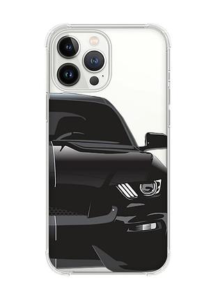 Чохол із потовщеними кутами на iphone 14 pro max авто чорне (принт 232)
