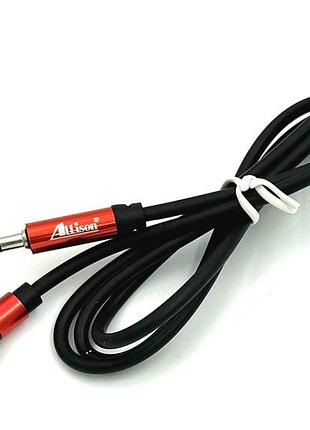 Кабель aux allison als-c104 кутовий силіконовий чорний