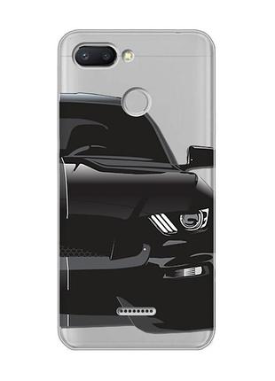 Прозрачный чехол на xiaomi redmi 6 авто чёрное (принт 232)