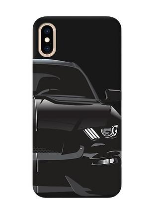 Матовый чехол с черными боками на iphone xs max авто чёрное (принт 232)