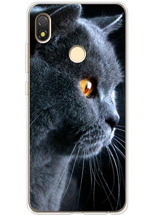 Чехол силиконовый с картинкой на tecno pop 3 (британский кот)