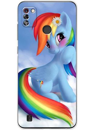 Чехол силиконовый с картинкой на tecno pop 4 pro (литл пони, my little pony)