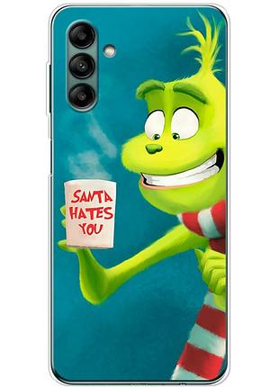 Чехол силиконовый с картинкой на samsung galaxy a04s (a047) (новогодний, гринч)