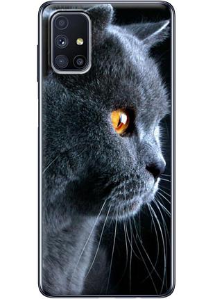 Чехол силиконовый с картинкой на samsung galaxy m51 (m515) (британский кот)