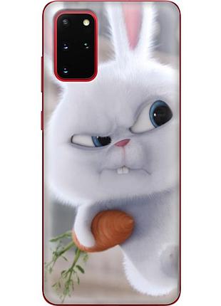 Чехол силиконовый с картинкой на samsung galaxy s20 plus (g985) (кролик снежок)