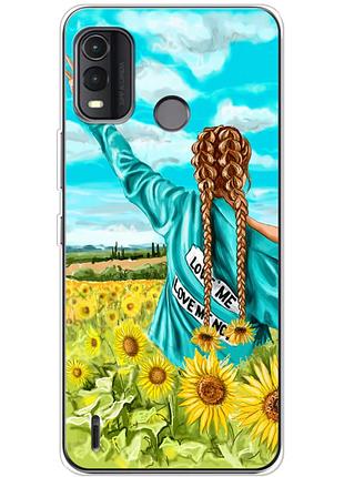 Чехол силиконовый с картинкой на nokia g11 plus (патриотический, девушка украинка)