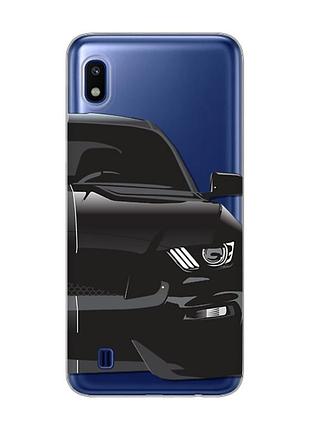 Прозрачный чехол на samsung galaxy a10 (2019) a105 авто чёрное (принт 232)