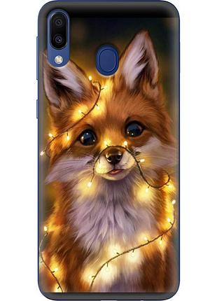 Чехол силиконовый с картинкой на samsung galaxy m20 (m205) (новогодний, лисичка)