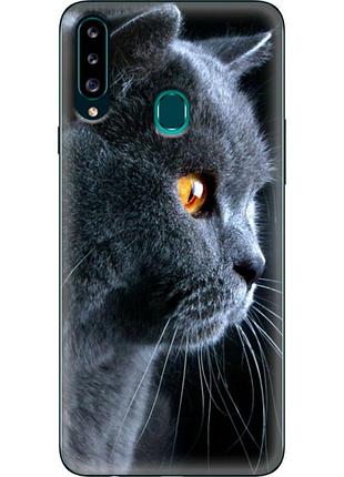 Чехол силиконовый с картинкой на samsung galaxy a20s (a207) (британский кот)