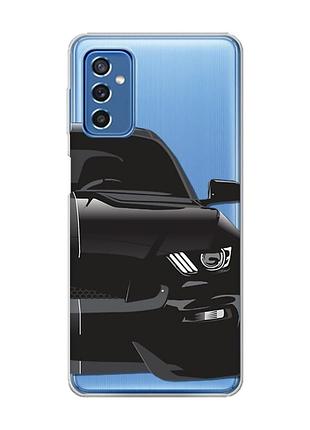 Прозрачный чехол на samsung galaxy m52 авто чёрное (принт 232)