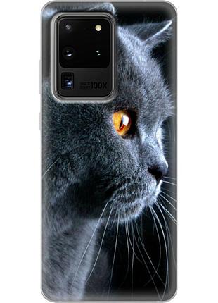 Чехол силиконовый с картинкой на samsung galaxy s20 ultra (g988) (британский кот)