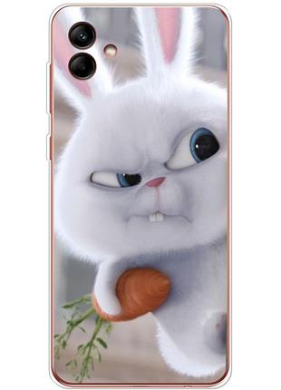 Чехол силиконовый с картинкой на samsung galaxy a04e (a042) (кролик снежок)