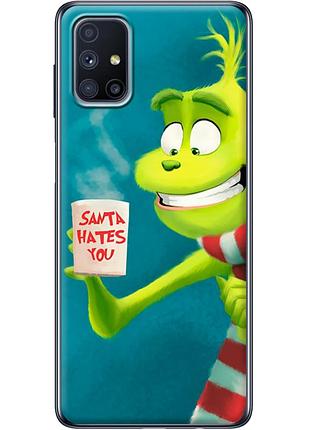 Чехол силиконовый с картинкой на samsung galaxy m51 (m515) (новогодний, гринч)