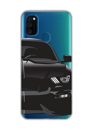 Прозрачный чехол на samsung galaxy m30s/м21 авто чёрное (принт 232)